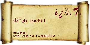 Ágh Teofil névjegykártya